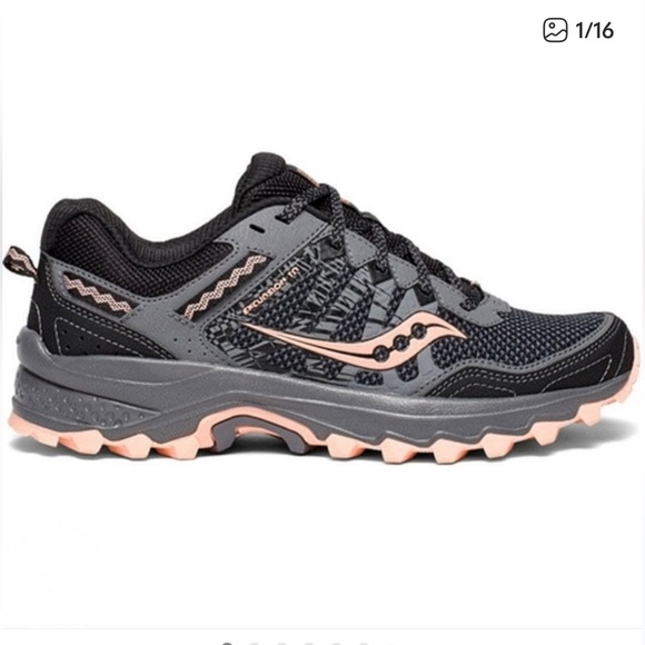 Saucony Shoes - Saucony Excursion Trail Running Women’s Black and Peachy Pink Athletic Shoes